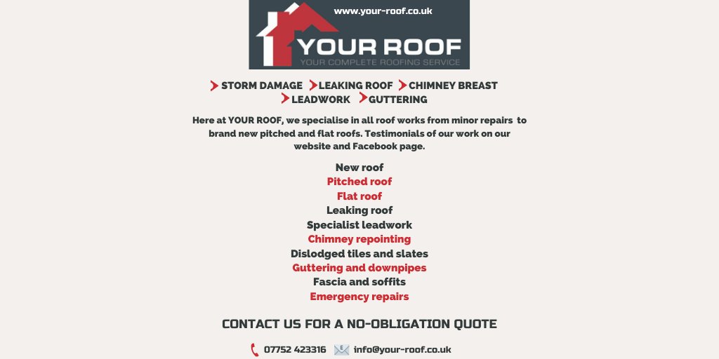 yourroofuk's tweet photo. 🏘️ Your roof protects your home and we offer a complete roofing service from minor repairs and leadwork to a brand new roof. 
Contact us for expert advice.
📞 07752 423316 📧 info@your-roof.co.uk
#hertsroofer #roofer #localroofingservice #tiledroof #feltroof #newroof https://t.co/M65vpGUpHI