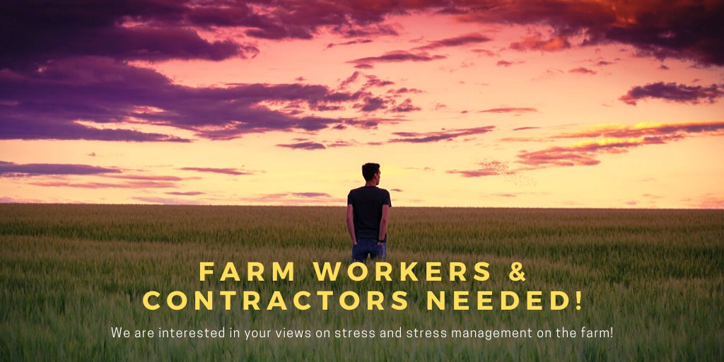 NTS_Ag's tweet photo. New call for participants for our study on #stress in farming - we are looking for #FarmWorkers and #contractors to take part and give us their opinions and perspective on stress. Participation involves completing a short online survey: https://t.co/fLk9UW1JwH pls RT https://t.co/exlQxE8Qvh