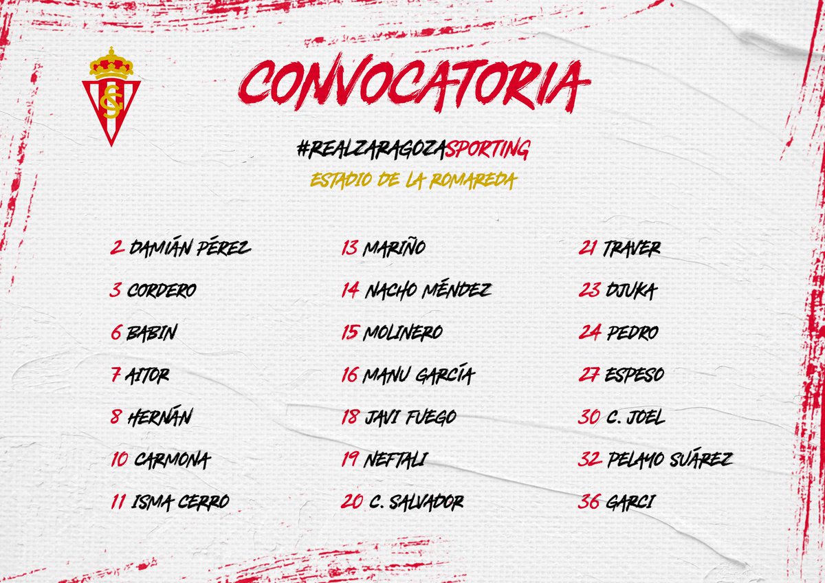 RealSporting's tweet photo. 📝 CONVOCATORIA |

🚌 ¡Estos son los elegidos para viajar a Zaragoza!

#RealZaragozaSporting
#PuxaSporting

ℹ Más info 👉 https://t.co/DRKodALCne https://t.co/uSAuKoqYGr