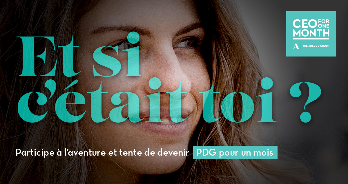 CEO for One Month : et si c'était toi ? Les candidatures sont ouvertes ! Inscris-toi en un clic dès maintenant : groupe-adecco.fr/ceo1month/fran… #CEOforOneMonth