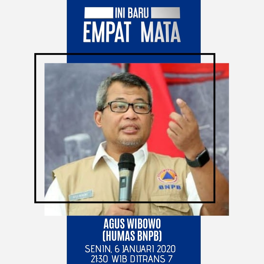 IBEM_TRANS7's tweet photo. LIVE malam ini juga akan ada pak Agus Wibowo (Humas BNPB), yang akan membahas tentang prediksi hujan pada tahun 2020 
penasaran seperti apa? Saksikan malam ini pukul 21:30 hanya di @OfficialTRANS7 https://t.co/JXcdMBM6VI