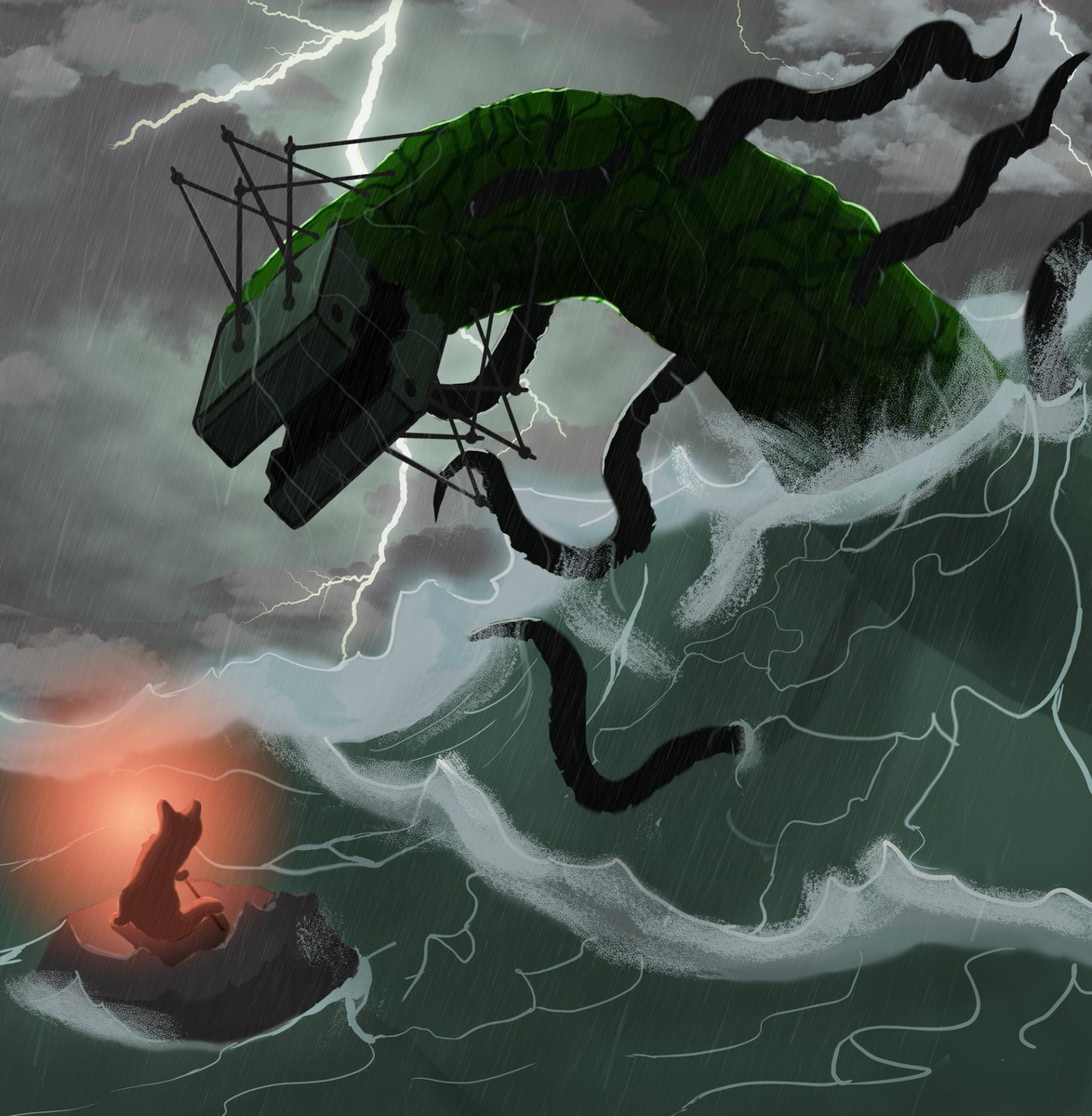 Here is my entry for #rwartmonth - Day 6: Leviathan -
one of my favourites creatures in #rainworld