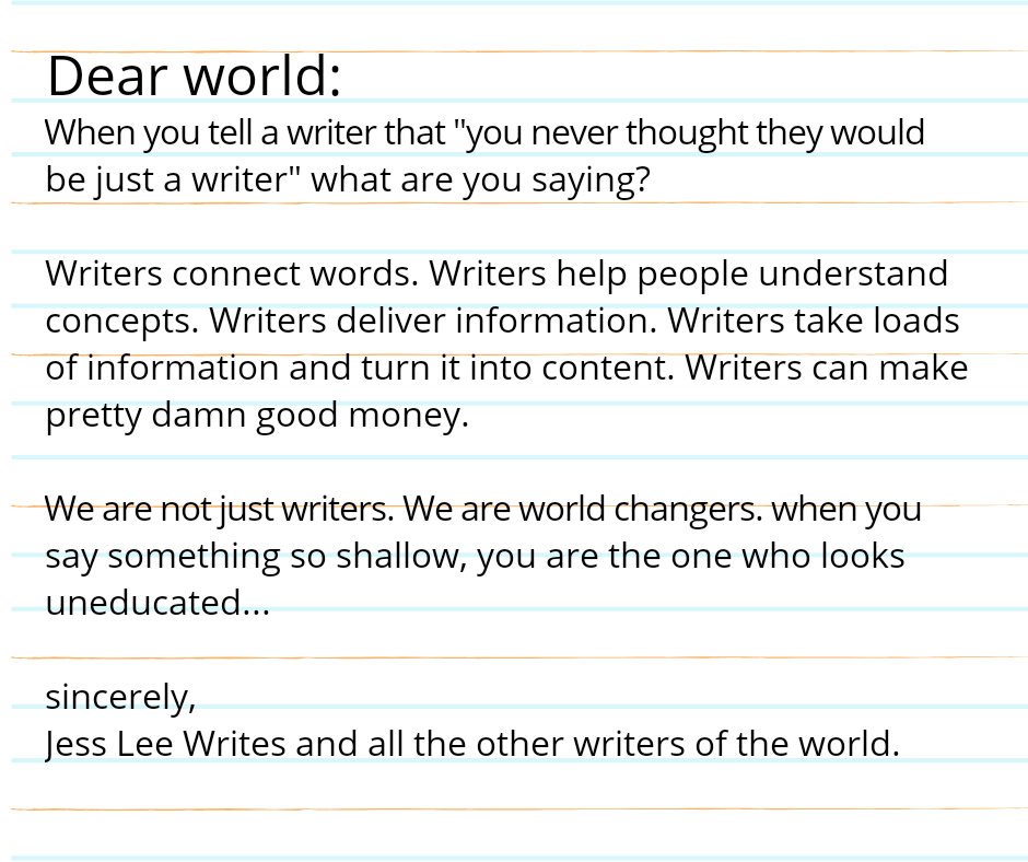 jessleewrites's tweet photo. #justawriter #kissmybutt https://t.co/6GVzhKK34x