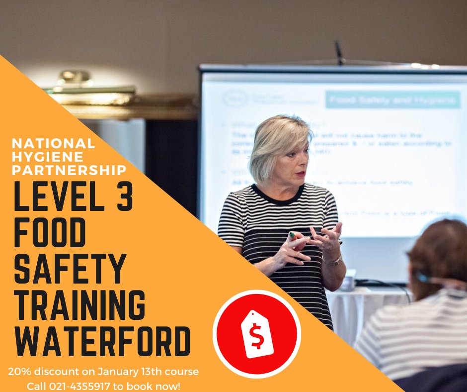 TheFoodSafetyCo's tweet image. Last chance this week to avail of our first #20in20 offer of a 20% discount to this Level 3 NHP course in Waterford. Book by calling 021-4355917 and quote the offer. #BusinessGrowth #Developmentcourses #foodsafety