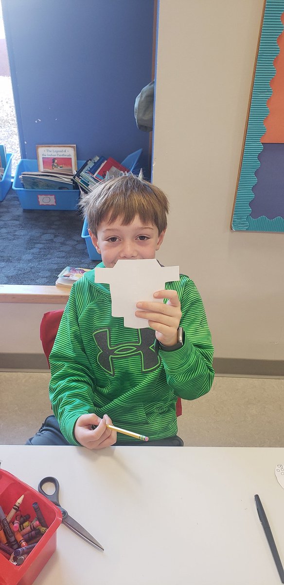 Students created symmetrical figures after our lesson on symmetry today. <a href="/DiscoveryESPTA/">Discovery PTA</a> <a href="/DscAPSG2/">Discovery APS 2nd</a> <a href="/DiscoveryAPS/">Discovery APS</a>