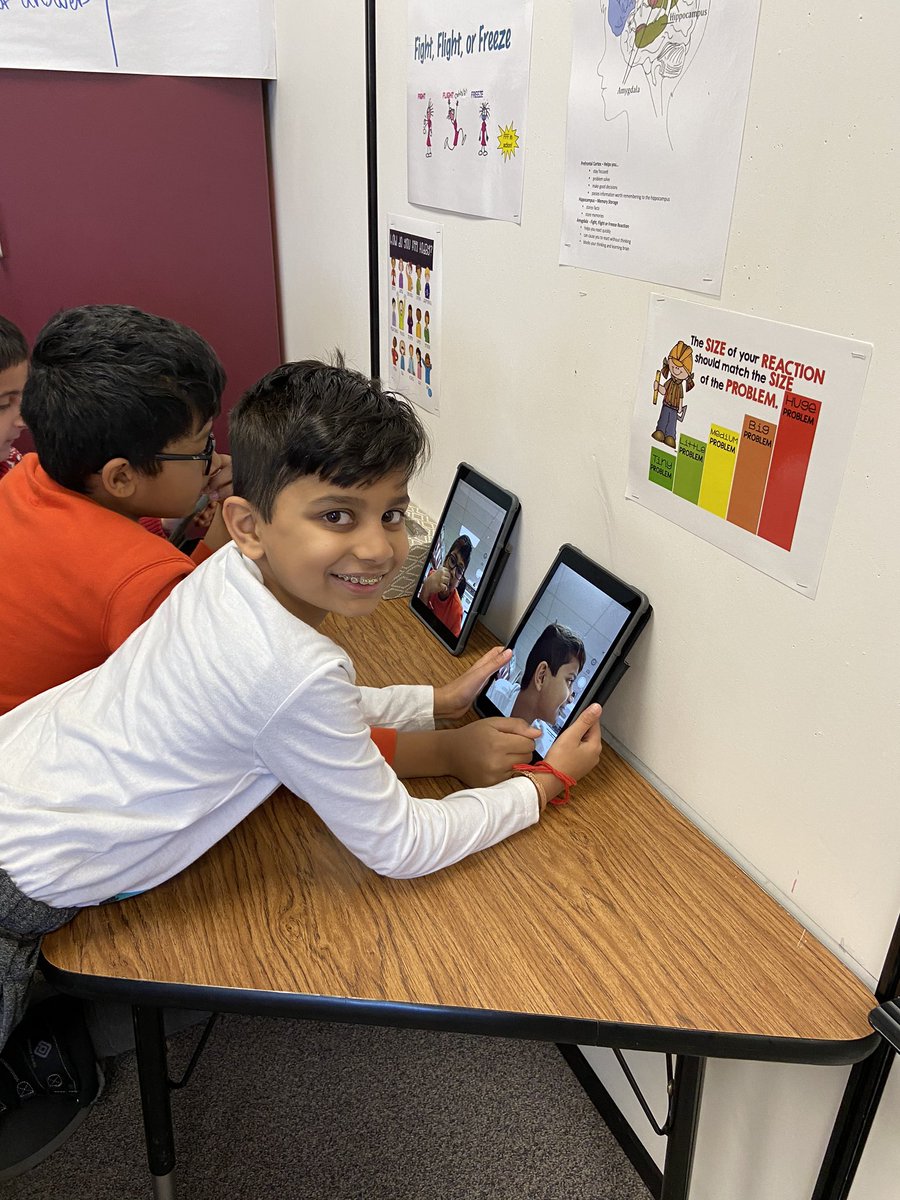 eldridge_class's tweet photo. Taking selfies to show how we look in each of the #ZonesofRegulation . #WeInspireEach https://t.co/2Lh0Mxcts2