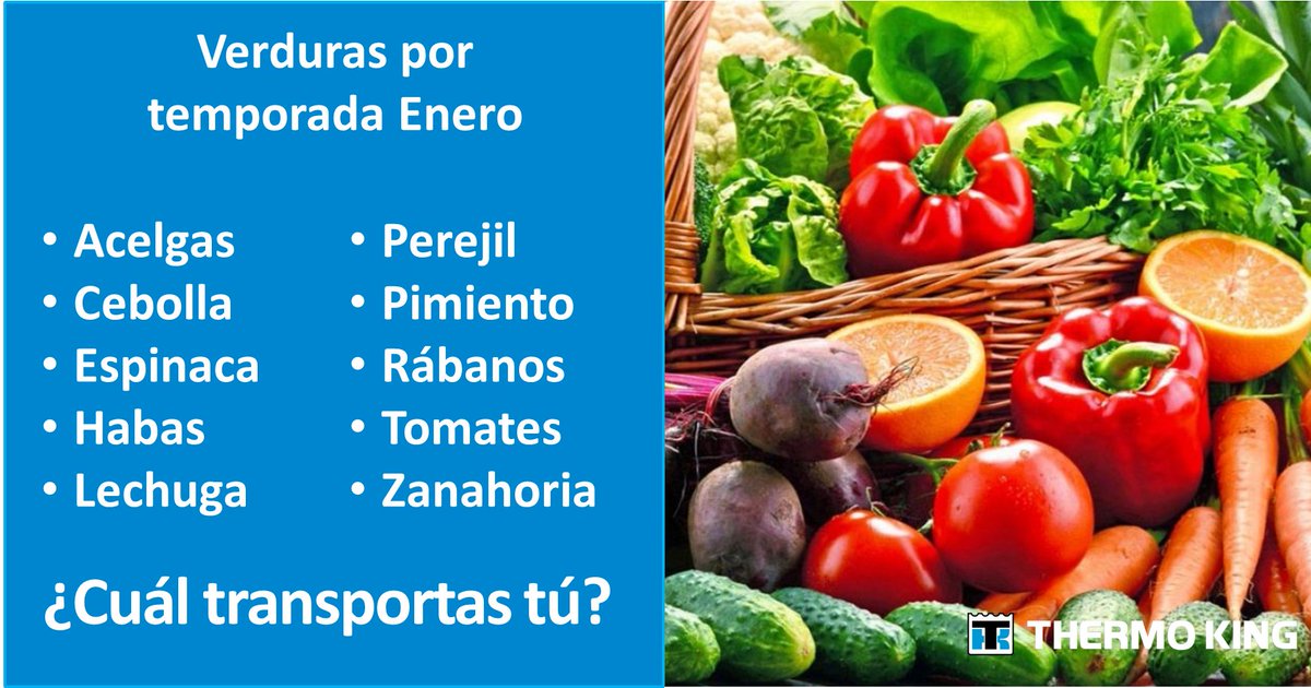 ThermoKingLatam's tweet photo. ¡Te compartimos las principales verduras por temporada para enero! #VeConThermoKing #FelizLunes https://t.co/dM9DJvgsph
