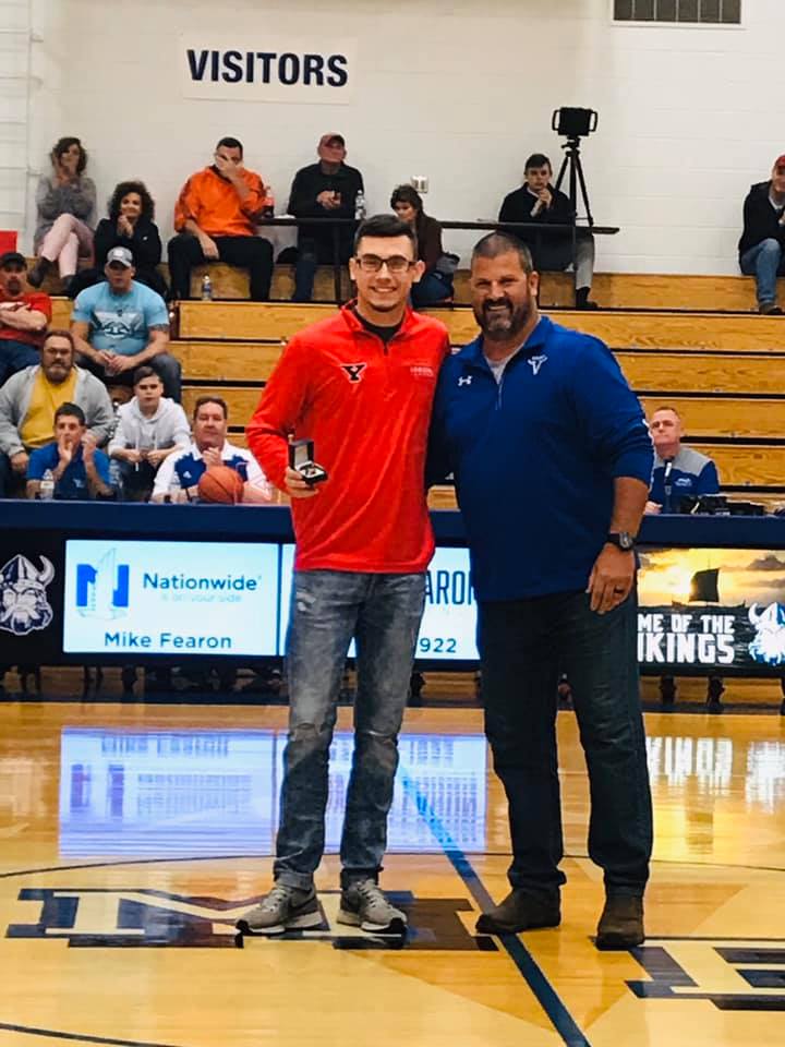 MEAthlBoosters's tweet photo. It was our honor to present Blaine Brokschmidt with his State Championship Ring for his 2019 D-II Pole Vault title! Congrats again to Blaine! #vikingpride https://t.co/mULV3Pzb0x