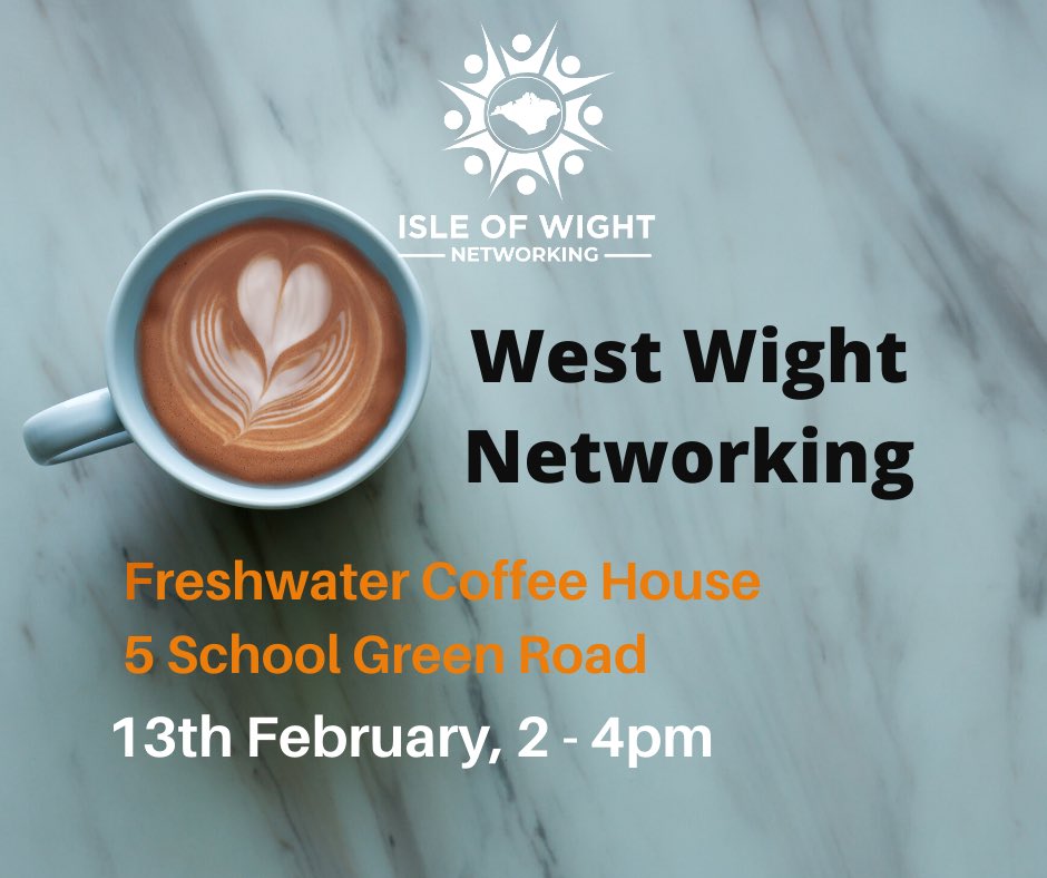 iwnetworking's tweet photo. At popular request, Isle of Wight Networking are coming to West Wight!
We are excited to be kindly hosted by the fabulous Freshwater Coffee House. 
It's on 13th February between 2pm-4pm. 
Events are free but let us know you're coming:
https://t.co/o0eWHOuyLC https://t.co/nG0OuCdCOi