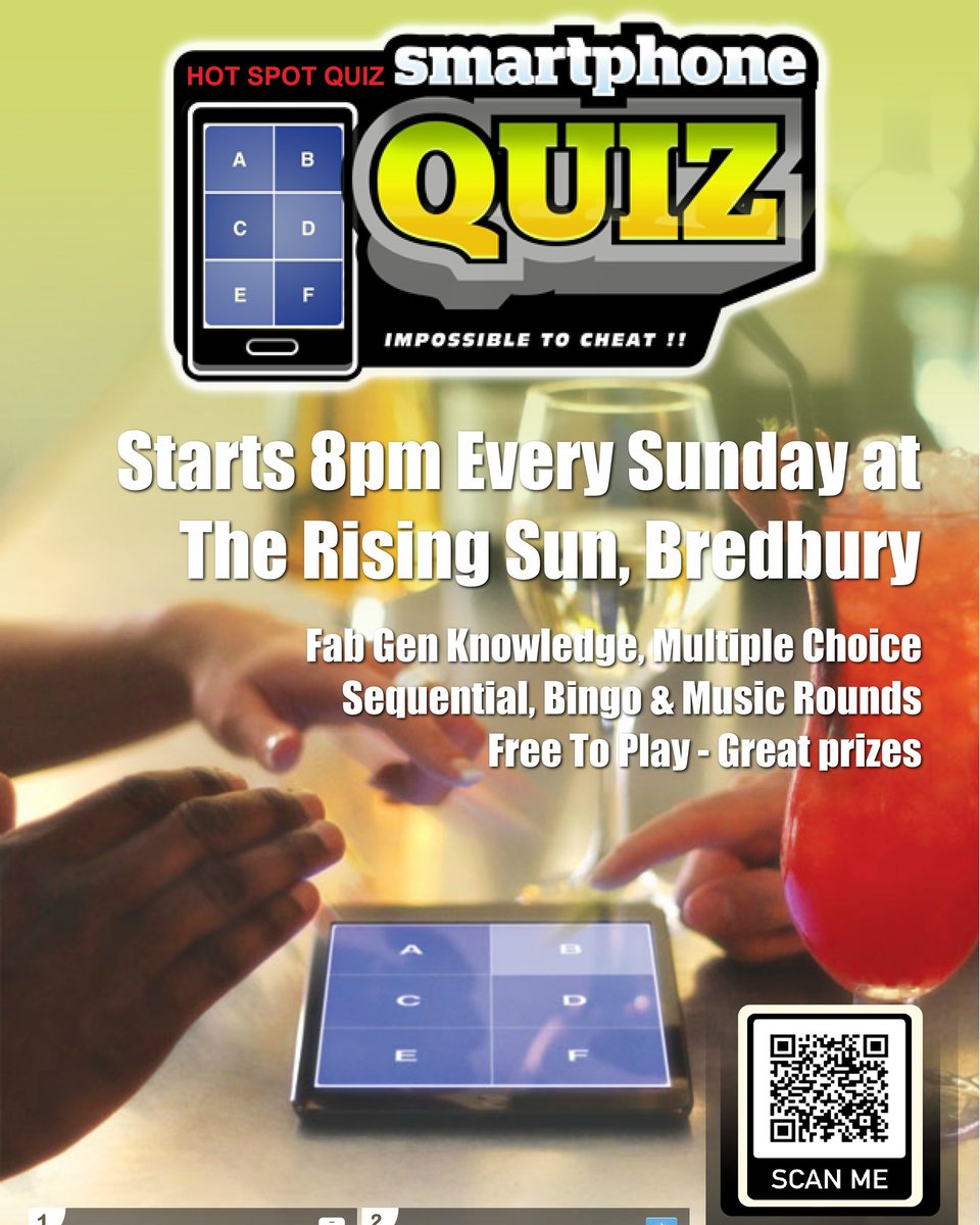 HotSpotQuiz's tweet photo. A HUGE THANKS to all the #QuizTeams old &amp; new who joined us at @TheRisingSunSK6 last night.
We had an awesome first night &amp; even got to play two brand new #Quiz games on the @HotSpotQuiz
The #SequentialRound &amp; The #BingoRound
#WinPlentyIn2020 #FOC every Sunday 👉📲 8pm Sta RT https://t.co/Ut4HGYqrtG