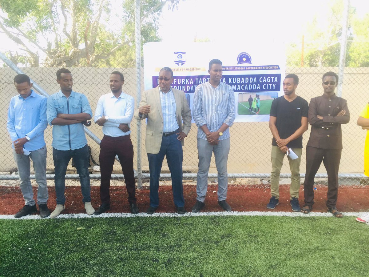 CUStuGovPres's tweet photo. Had the honor to co-open the Foundation football tournament with our executiveVP, Prof Abdikarim H. Jama. 

#Somalia  #Mogadishu https://t.co/k15HjJjpEb