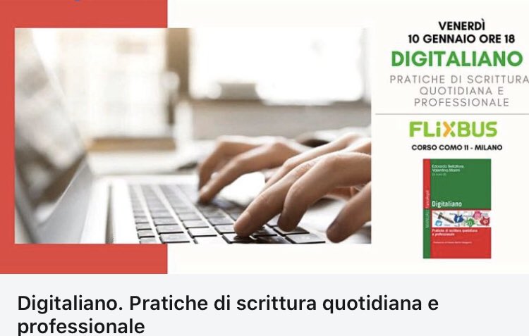 “Oggi scrivere sembra una necessità collettiva, mai abbiamo scritto così tanto. Le stesse comunicazioni orali stanno venendo sostituite da quelle scritte». 

 Ne parliamo a #Milano presentando il #libro “Digitaliano”.
👉eventbrite.it/e/biglietti-di…