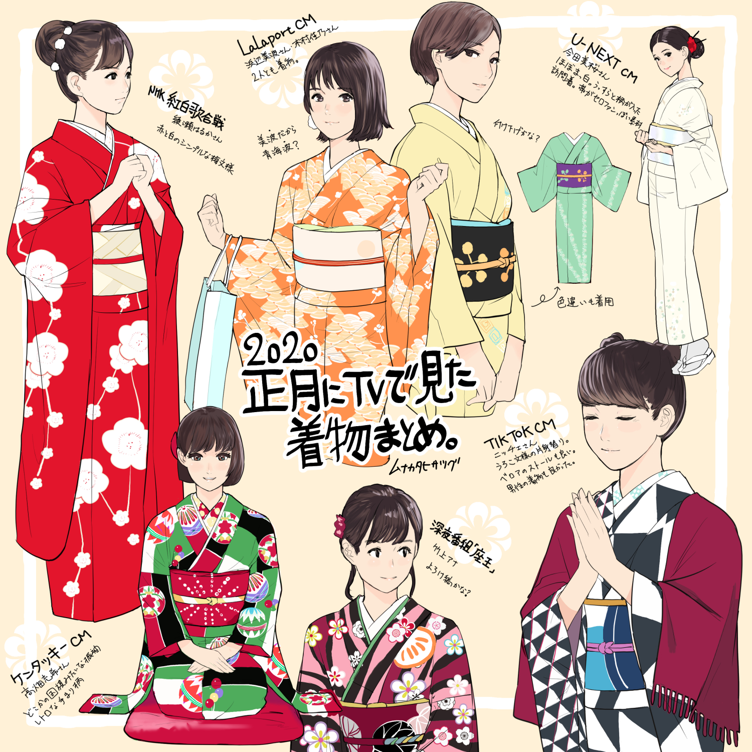 تويتر 宗像久嗣 浴衣と着物のイラストブック 発売中 على تويتر 正月あたりにテレビで見た着物メモ 鱗文の片身替わりはかなりカッコよかったな 今田美桜さんは白一色 クールで可愛い 浜辺美波さんは単純に好きです T Co Qxrea7s4th