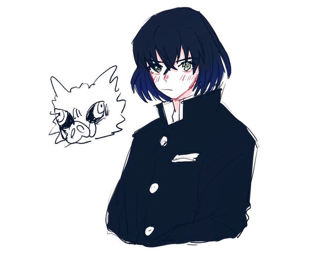 たむおさんがTwitterに投稿した嘴平伊之助(鬼滅の刃)のイラスト。