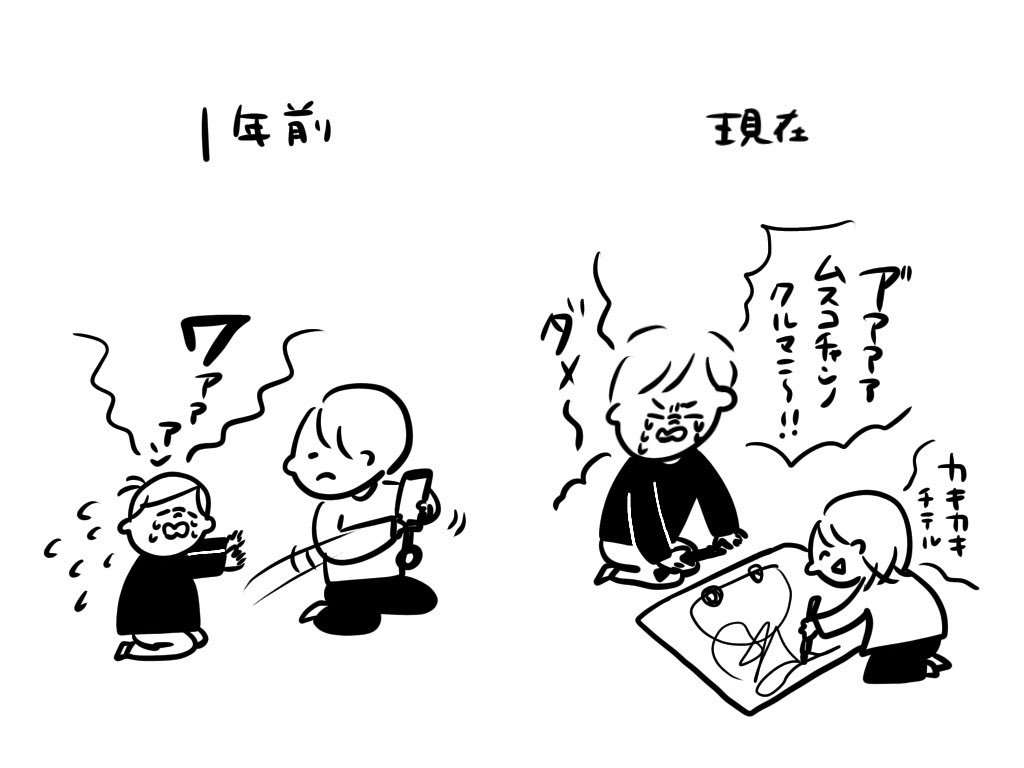 1年前と現在

#むぴーの絵日記 