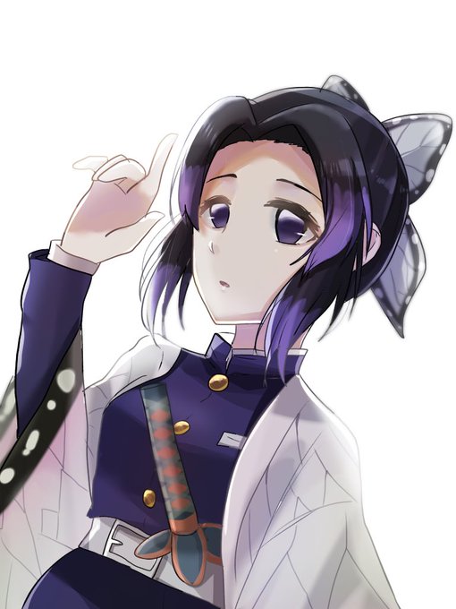 ふぃふぃあふぃさんがTwitterに投稿した胡蝶しのぶ(鬼滅の刃)のイラスト。