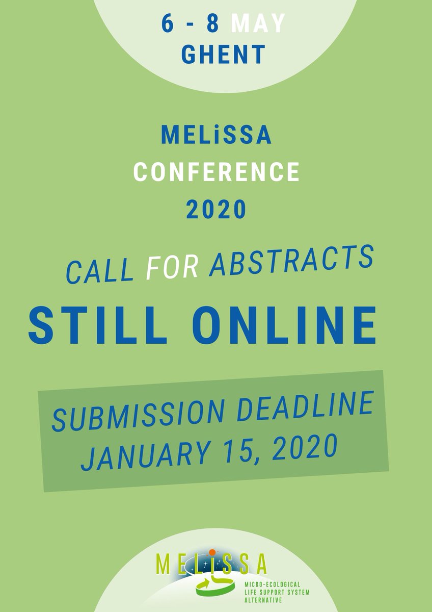 MELiSSAProject1's tweet image. Don't wait and submit your abstract now !!!

SUBMISSION DEADLINE : JANUARY 15TH

👉 melissafoundation.org/news/consult/26

@ugent #MELiSSA @esaspaceflight #Space #research