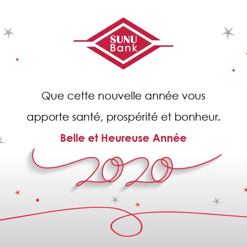 Nos vœux pour cette nouvelle année. #SUNUBank #SUNUgroup #voeux2020 #BonneAnnee2020