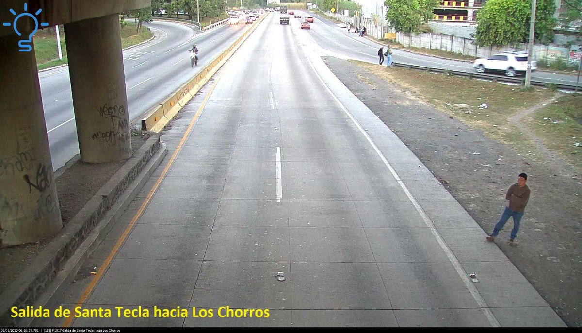 CAMdeSantaTecla's tweet photo. Tráfico liviano en vías de acceso a #SantaTecla en Panamericana frente a Británica, redondel Utila, Liceo Francés, #trafico lento en #LosChorros. #TraficoSV #EscudoTecla #SumamosProgreso https://t.co/umhn5CSx4m
