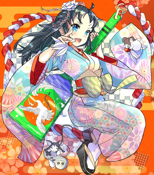 南条光と振袖で落書き。
麗奈チュウと紗南チュウも一緒に羽子板。
今年もどうぞよろしくお願いいたします。
#南条光 