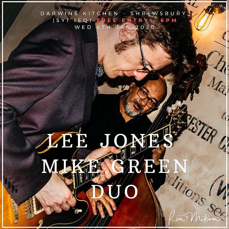 Mike Green (@mikegreenbass) on Twitter photo Lee Jones Mike Green Duo
This Wednesday 8th Jan - 6pm
<a href="/DarwinKitchen/">Darwin’s kitchen</a> - Shrewsbury
Free entry! Come on down!
Photo by #RonMilsomPhotography
#LeeJones <a href="/MikeGreenBass/">Mike Green</a> #guitar #jazzguitar #doublebass #acousticbass #mikegreenbass #shrewsbury #jazzclub #jazzduo #doublebassist #jazz Lee Jones Mike Green Duo
This Wednesday 8th Jan - 6pm
<a href="/DarwinKitchen/">Darwin’s kitchen</a> - Shrewsbury
Free entry! Come on down!
Photo by #RonMilsomPhotography
#LeeJones <a href="/MikeGreenBass/">Mike Green</a> #guitar #jazzguitar #doublebass #acousticbass #mikegreenbass #shrewsbury #jazzclub #jazzduo #doublebassist #jazz
