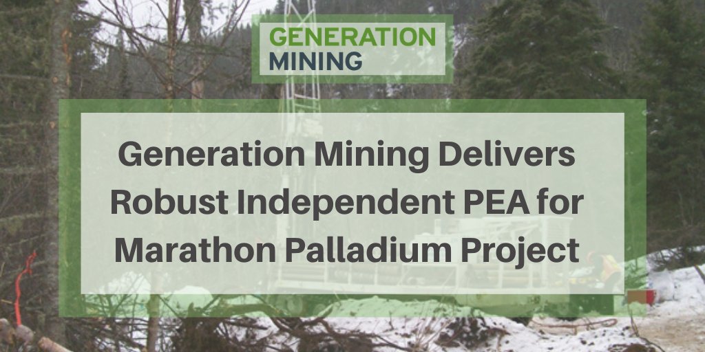 GenMining's tweet photo. Press Release: Generation Mining Delivers Robust Independent PEA for Marathon #Palladium Project. https://t.co/gIRuch6OIZ $GENM https://t.co/0ZVYrwuC3C