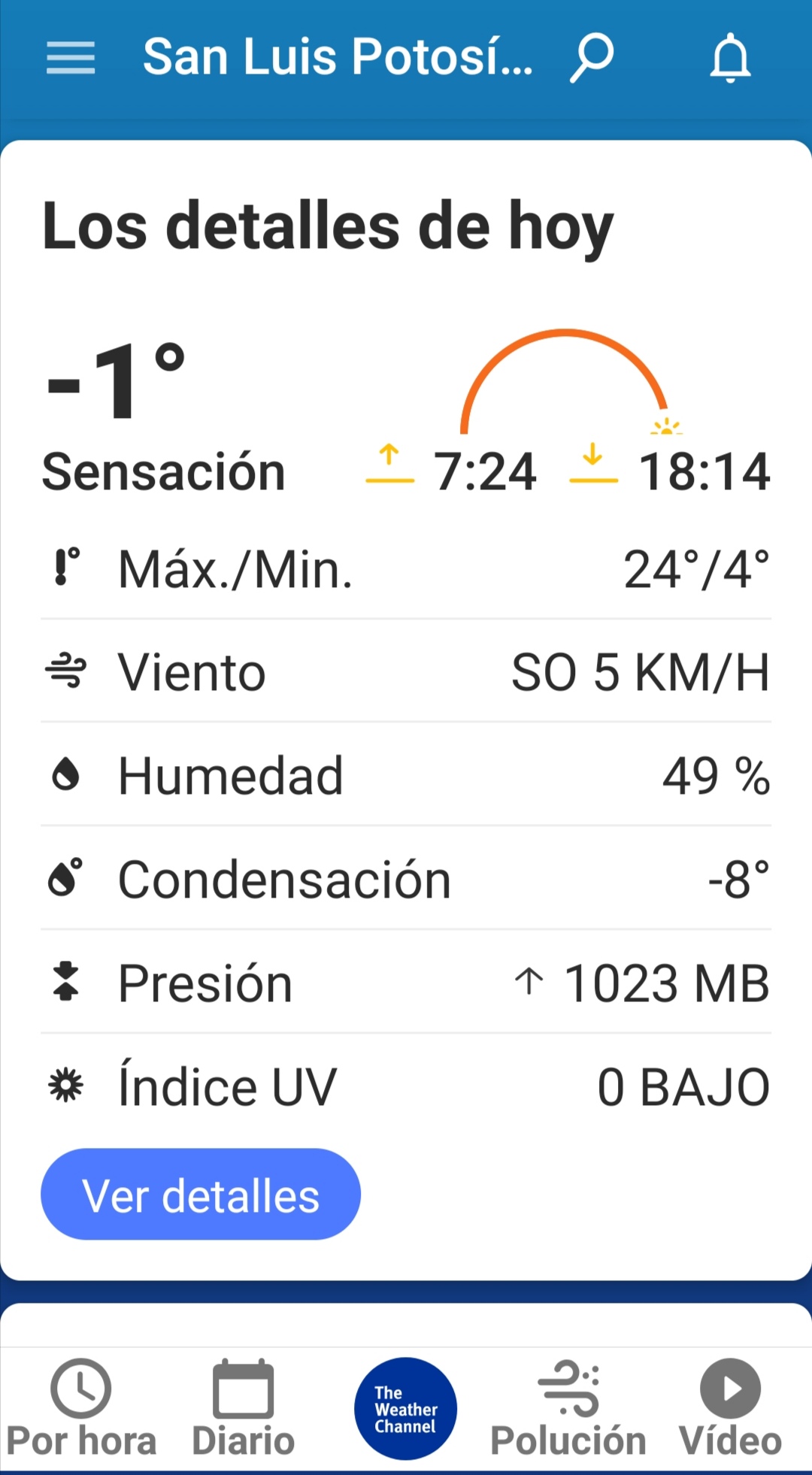 Proteccion Civil Municipal SLP on X Buenos dias ProtCivilSLP informa sensacion termica actual es de 1 C. Temperatura actual 1 C. Temperatura maxima 24 C. Minima de 4 C. Ante bajas temperaturas abrigue...