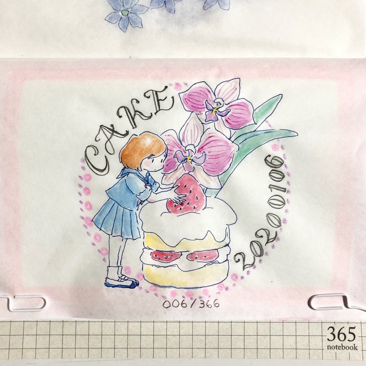 オカムラレイコ En Twitter 年1月6日 ケーキの日 誕生花 コチョウラン 365notebook 万年筆 イラスト ハンドレタリング お絵描き 今日は何の日 万年筆イラスト部