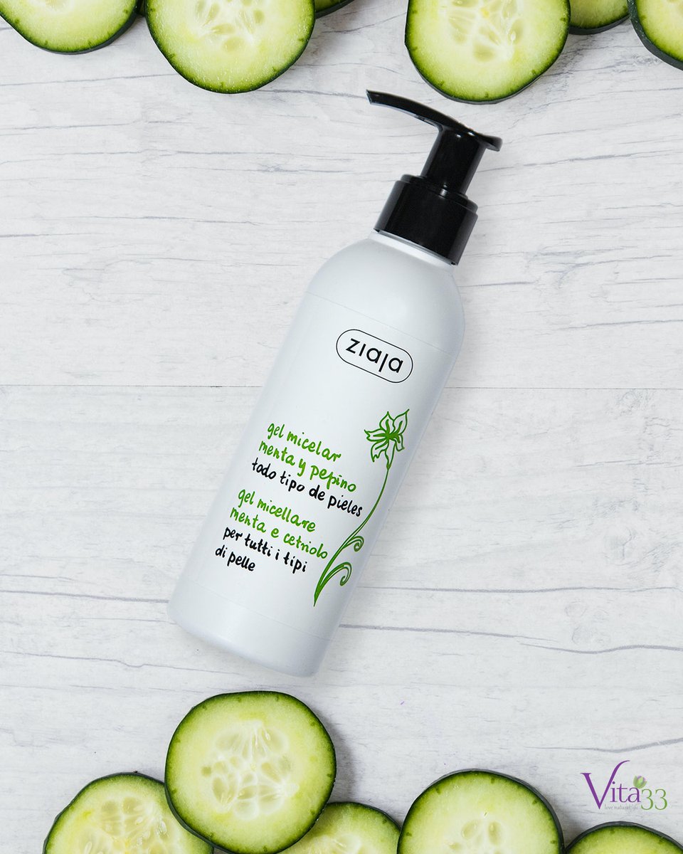 El gel micelar de Ziaja con pepino y menta te ayudará a limpiar suavemente tu piel Crea una espuma suave y proporciona sensación de frescor, manteniendo el nivel de hidratación de la piel 💦🔝

vita33.com/ziaja-limpiado…