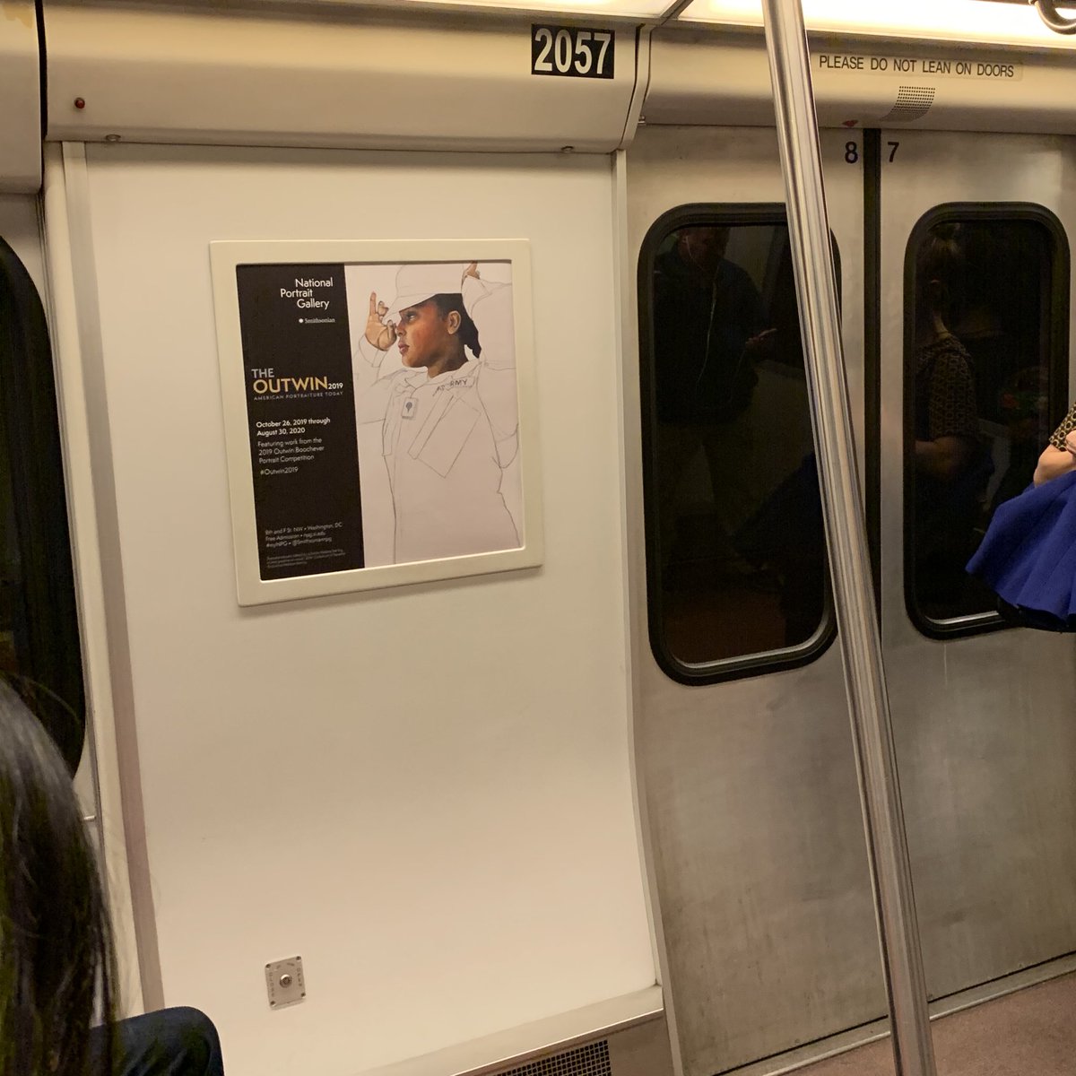 KimSajet's tweet photo. ❤️ seeing @smithsoniannpg signs @wmata #morningcommute #outwin2019 #Outwin https://t.co/PoNOUDDJPz