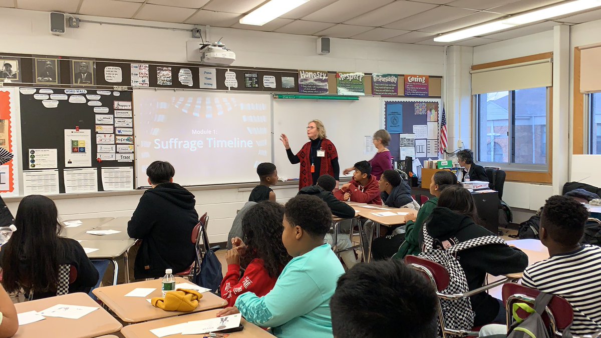 The League of Women Voters are here on thier 100th anniversary of the 19th Amendment presenting time the 8th grade Dream Scholars. <a href="/Asbury_ParkSD/">Asbury Park Schools</a> @APSuperGray @KroposkyJanice <a href="/MrGrassoAP/">MrGrasso</a>