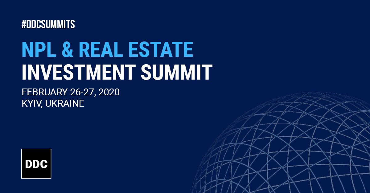 Socportal's tweet photo. Network and discuss #NPL investing strategies and meet the global leaders at the NPL & Real Estate Investment Summit held by @ddcfinancial on Feb 26-27, 2020 in Kyiv, #Ukraine. Focus is on the Ukrainian market, CEE & Greece. https://t.co/O3H2i1PCMi #DDCSummits #npl #realestate https://t.co/h1gZT5Bu45