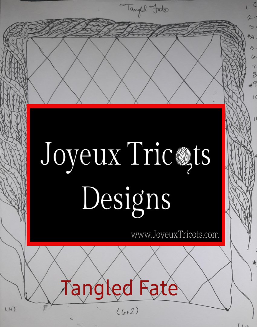 I see it fully fleshed in my mind. I'm too tired to make the Tangled Fate into a #knitpattern 
I. Ache. 
Even when I create, it's there. I'll probably die in the middle of a project sketching. 
Share with me if you create from this drawing, I promise I won't mind. #JoyeuxTricots