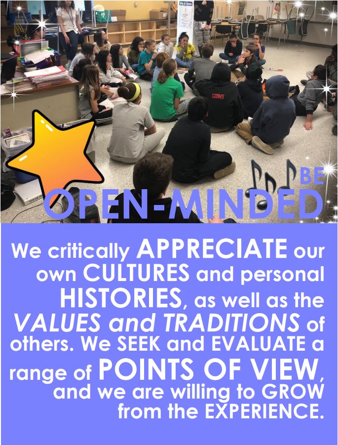 RMS is a Middle Years Program School. This month we are looking for students who are open minded. #openminded