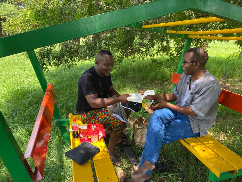 MajaShane's tweet image. Had a meeting this afternoon with Dr Lance Nawa at the Hammanskraal Library. Dr Nawa holds a PHD in Cultural Policy and is a leading scholar with three published books and articles. He’s currently the Secretary-General NWASA (National Writers Association of South Africa).