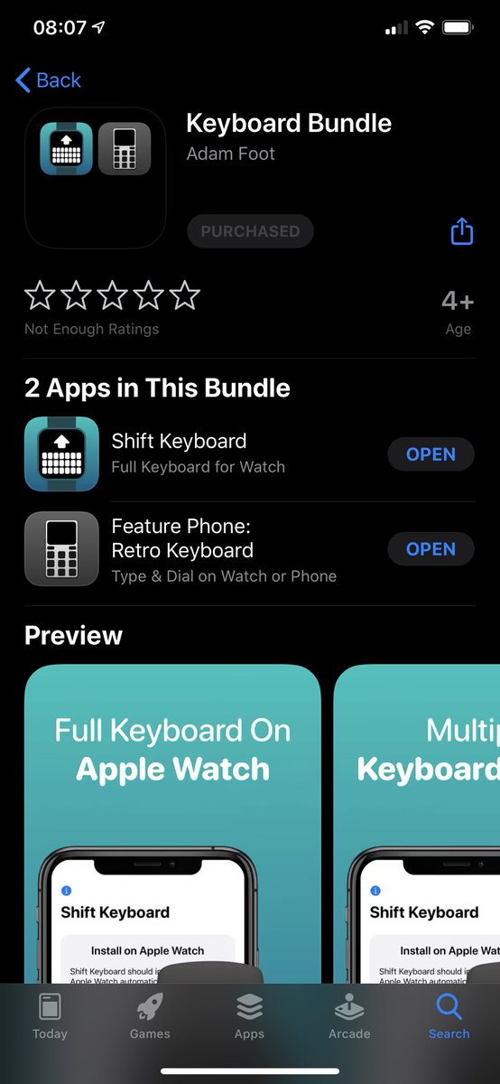 adamfootdev's tweet photo. You can now get both my #AppleWatch keyboard apps - @Shift_Keyboard & @Feature__Phone for 25% off with the new Keyboard Bundle on the App Store!
Get it here: https://t.co/OYQoFE6RPV
#AppleWatchKeyboard #AppBundle #Discount #Apps #AppDiscount #Bundle #watchOS https://t.co/oe5lqoIwdg