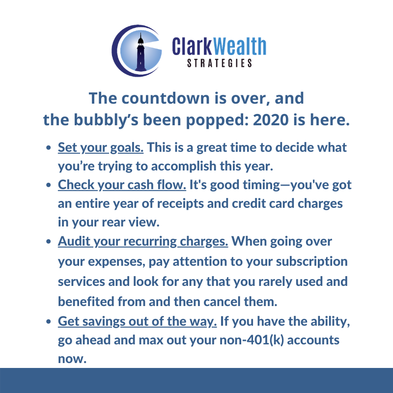 askCWS's tweet image. The countdown is over, and the bubbly’s been popped: 2020 is here. You may still be in the holiday mindset, but it’s time to start looking ahead to everything you want to tackle over the next 12 months.
#ClarkWealthStrategies #holisticwealthplanning #fiduciary #financialeducation