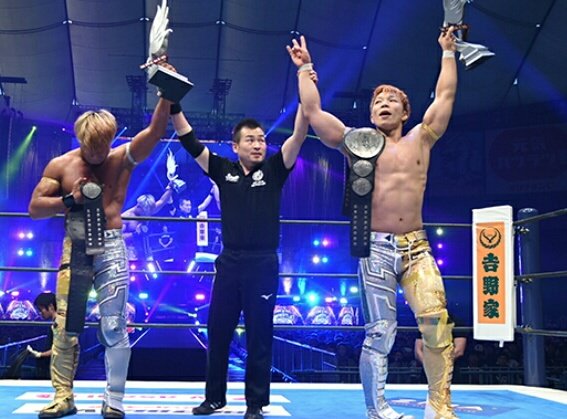 lyf_pro's tweet photo. Congrats #AndNew #Junior Heavyweight Champion #HiromuTakahashi, IWGP Tag Team Champions #FunJuice (#DavidFinlay & #JuiceRobinson) Junior Heavyweight Tag Team Champions #Roppongi3K (#Sho & #Yoh) #FirstWrestling Uptown VFW Champion #PriscillaKelly #ProWrestling #DefendWrestling https://t.co/wRhQp7HBdI