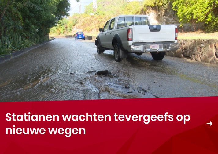 CaribischNet's tweet photo. Een jaar na de belofte van de Nederlandse regering dat Sint-Eustatius een nieuw wegennet krijgt, wachten de inwoners nog altijd hierop. Het project heeft ernstige vertraging opgelopen. https://t.co/afMtU6eG3x https://t.co/QqZzWv2TTE