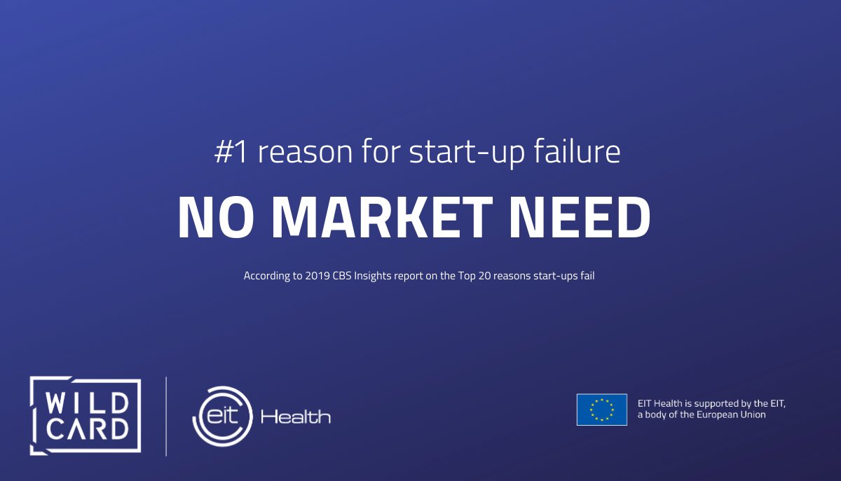 Wildcard_EITH's tweet photo. Tackling problems that are interesting to solve rather than those that serve a market need was the reason for failure in 42% of start-ups failure cases. Register for the #webinar on 10 Jan 2020 at 13:00 CET to learn how we validate needs in Wild Card https://t.co/jZAe3Hpc9P https://t.co/VPq3bYi412