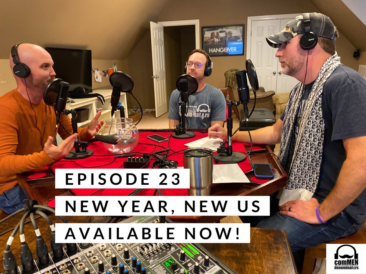 comMENpod's tweet photo. Ep. 23 is out! Find out why Ryan is wearing a fancy new scarf as well as some of our resolutions now on #iTunes #GooglePlay &amp; #Spotify. #commendenominators #podcast https://t.co/zpNuaJ9mPV