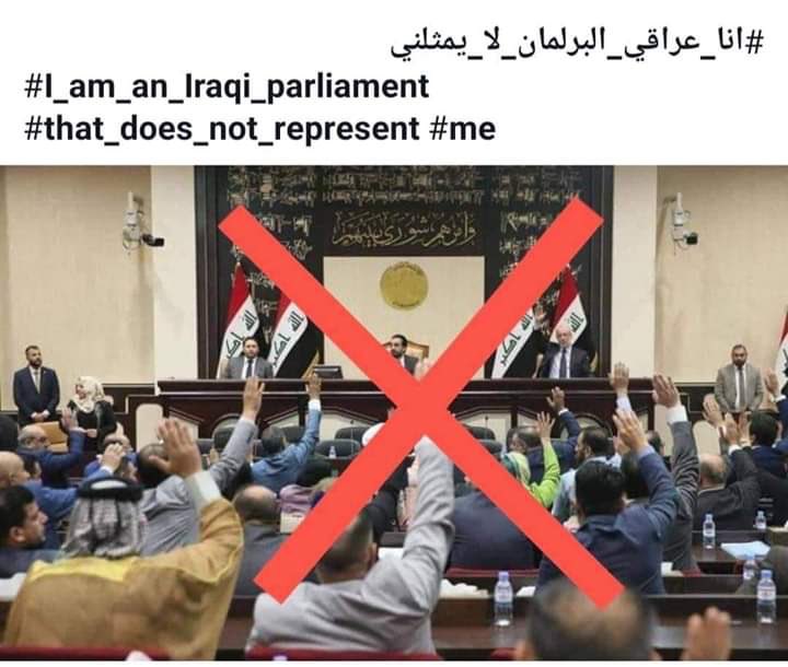 Pk9__'s tweet photo. Mr. president @realDonaldTrump
we the Iraqi people have been
protesting for months to be free of
this parliament &amp; all the political
parties controlled by Iran, they do not
represent us. Please help us be free.
We need America's support. #Iraqi_parliament_does_not_represent_us https://t.co/UeGWylQOXT
