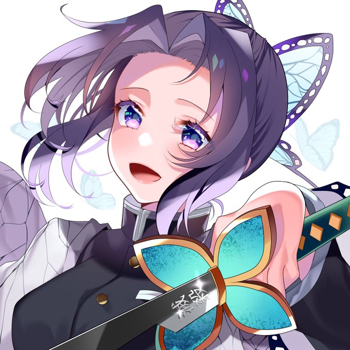 澪さんがTwitterに投稿した胡蝶しのぶ(鬼滅の刃)のイラスト。