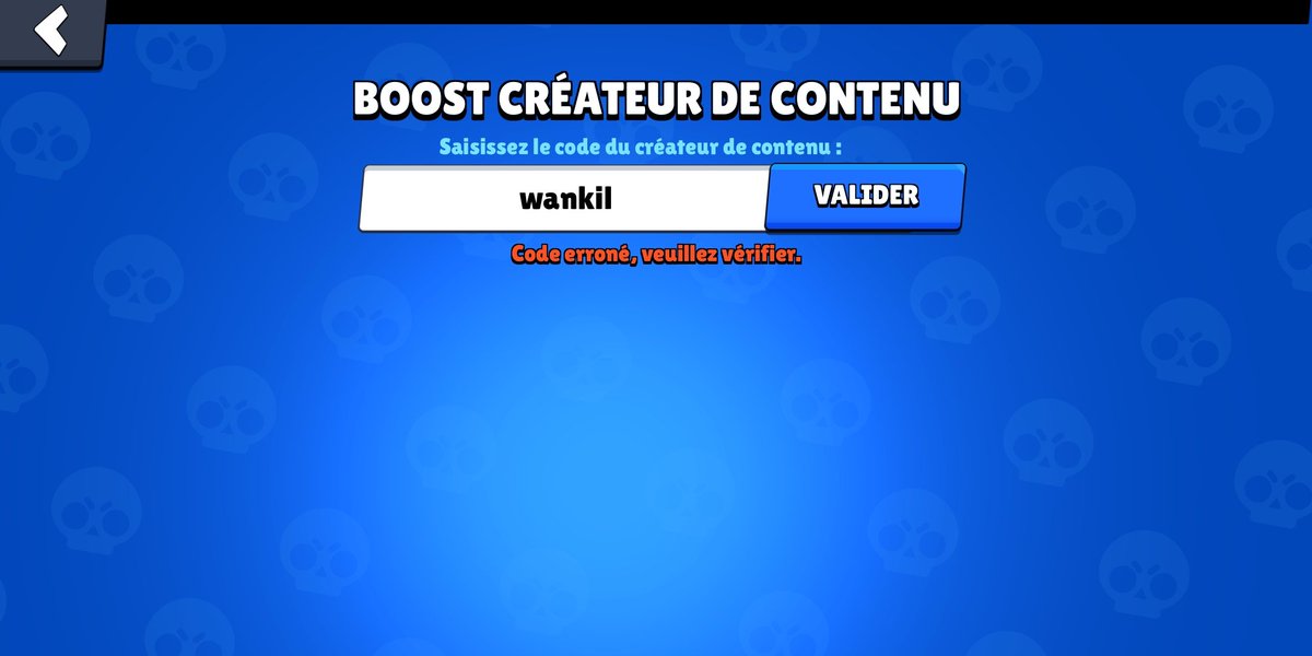 anariosse's tweet photo. Hey @WankilStudio @laink @terracid ! Pourquoi le code créateur "wankil" ne fonctionne pas sur brawl stars ? 
Je ne vais pas pouvoir dormir ce soir si je ne rentre pas ce code ! 😵
@brawlstarsfr https://t.co/MB0i8NN6Uf