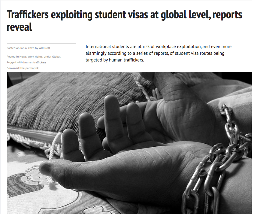amybakerThePIE's tweet photo. We’re keeping close to this topic this year - exploitation of student visa route. Various reports reveal students are at risk, from trafficking to workplace exploitation: https://t.co/QhTPNVw68P
#intled https://t.co/uXKnHJyqdk