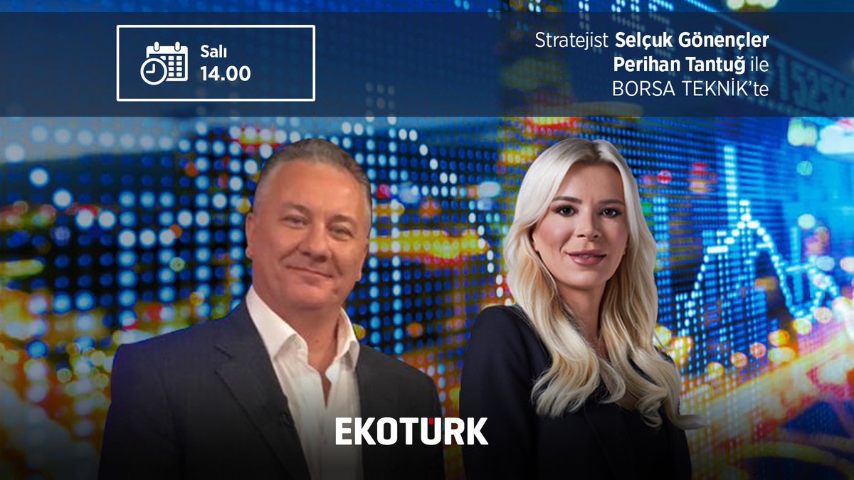 Stratejist Selçuk Gönençler (<a href="/xtraderx_/">Selçuk Gönençler</a>) Borsa Teknik'e konuk oluyor. <a href="/perihantantug/">Perihan Tantuğ</a> ile Borsa Teknik salı 14.00'te Ekotürk'te!