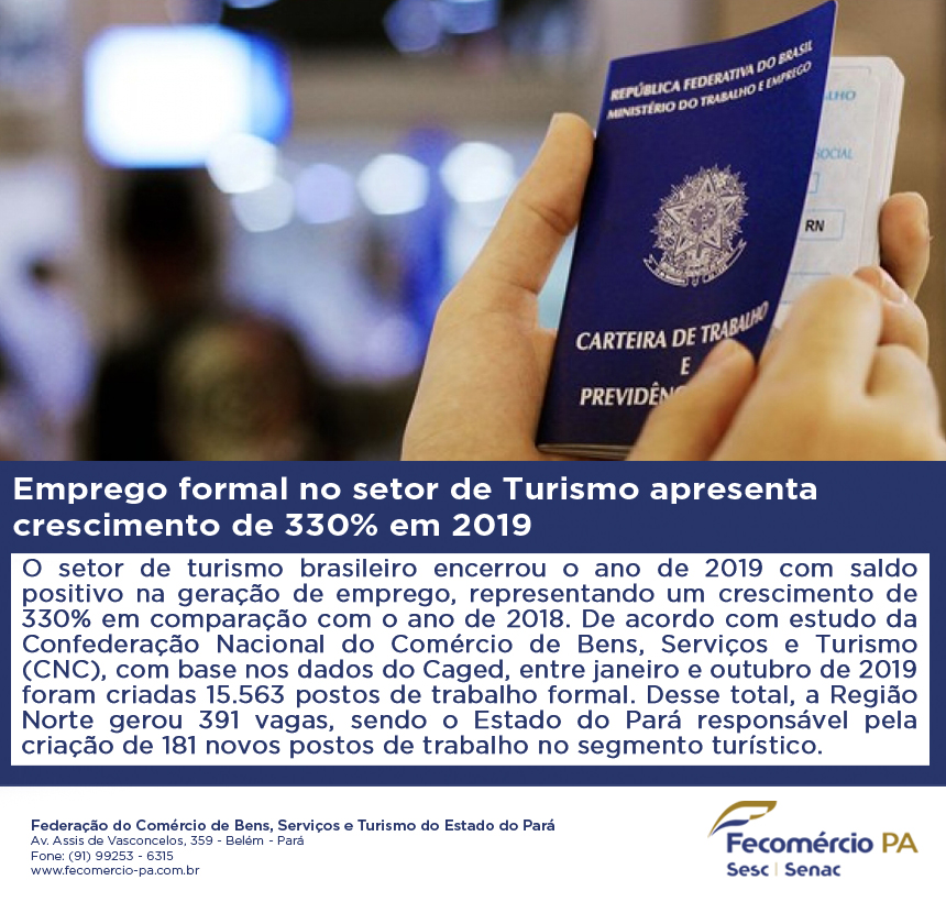 Fe_Comercio_PA's tweet photo. #Turismo Entre janeiro e outubro de 2019, o segmento turístico brasileiro criou 15.563 novos postos de trabalho. O número representa um crescimento de 330% em relação ao mesmo período de 2018. https://t.co/LJeEBx0M5a
