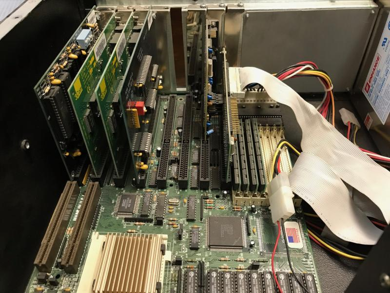 CoraidStorage's tweet photo. HE FIRST PIX #FIREWALL: THE INSIDE. The processor was an 80486 Intel, the memory were SIM sticks, and the I/O slots were 16-bit ISA. Quite the primitive box. Yet, my software could run it at wire speed, which was only two 10 megabit Ethernet. ➡️➡️➡️https://t.co/8DeSSyiCZb https://t.co/9KjQ2KnaHP