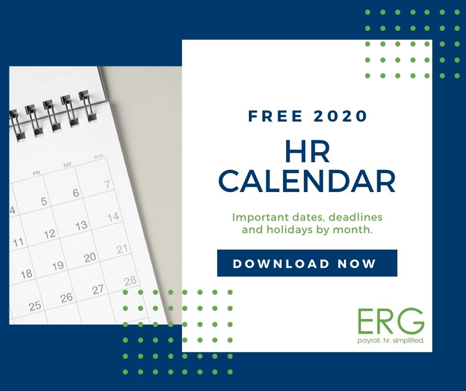 ergpayroll's tweet image. Avoid penalties and fines with this free 2020 HR Calendar. It has all the important dates and deadlines you need to know to stay compliant this year.

zurl.co/NRxU
