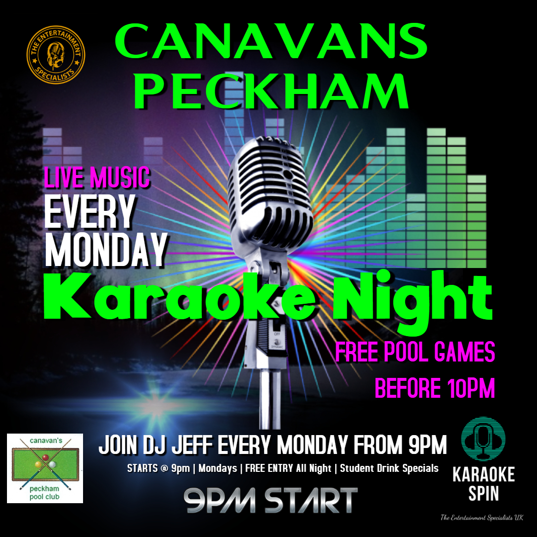 enthello's tweet image. Join DJ Jeff tonight at #canavans in Peckham tonght. #karaoke #london #southlondon #student #party #peckham #peckham #singer #poolclub #snooker #karaokeseven #canavanspeckham #karaokenight